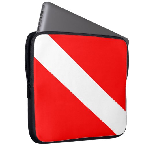 scuba divers markeren rood diagonaal duvelsymbool laptop sleeve (Voorkant Rechts)
