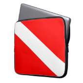 scuba divers markeren rood diagonaal duvelsymbool laptop sleeve (Voorkant Links)