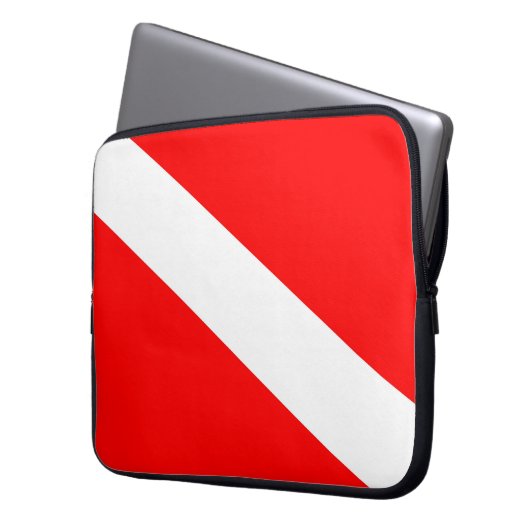 scuba divers markeren rood diagonaal duvelsymbool laptop sleeve (Voorkant Links)