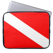scuba divers markeren rood diagonaal duvelsymbool laptop sleeve (Voorkant)