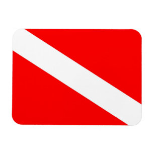 scuba divers markeren rood diagonaal duvelsymbool magneet