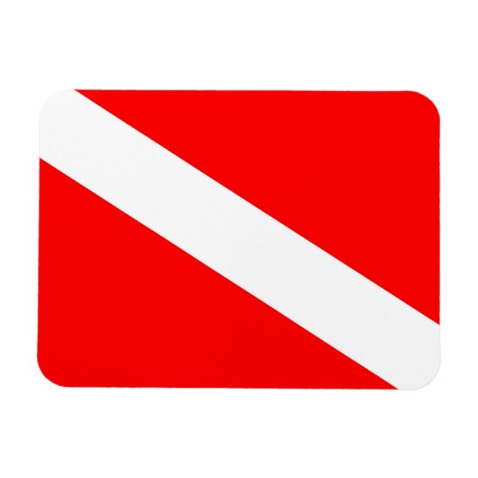 scuba divers markeren rood diagonaal duvelsymbool magneet (Horizontaal)