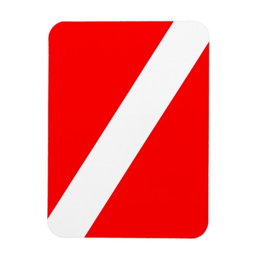 scuba divers markeren rood diagonaal duvelsymbool magneet (Verticaal)