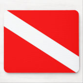 scuba divers markeren rood diagonaal duvelsymbool muismat (Voorkant)