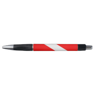 scuba divers markeren rood diagonaal duvelsymbool pen