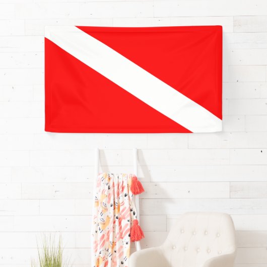 scuba divers markeren rood diagonaal duvelsymbool spandoek (Insitu)