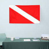 scuba divers markeren rood diagonaal duvelsymbool spandoek (Beurs)