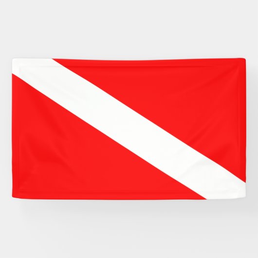 scuba divers markeren rood diagonaal duvelsymbool spandoek (Horizontaal)