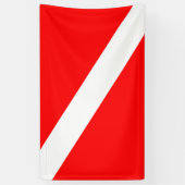 scuba divers markeren rood diagonaal duvelsymbool spandoek (Verticaal)