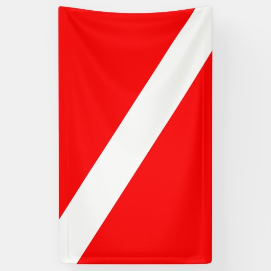 scuba divers markeren rood diagonaal duvelsymbool spandoek (Verticaal)