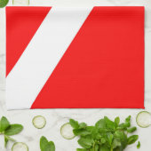 scuba divers markeren rood diagonaal duvelsymbool theedoek (Gevouwen)