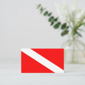 scuba divers markeren rood diagonaal duvelsymbool visitekaartje (Staand voorkant)