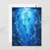 Scuba Divers, onderwaterscène Briefkaart (Voorkant / Achterkant)