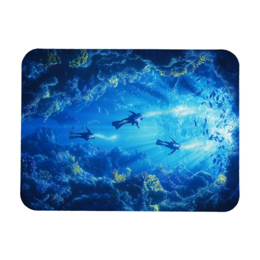 Scuba Divers, onderwaterscène Magneet (Horizontaal)