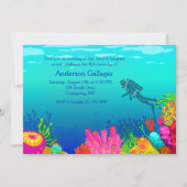 Scuba Diver's Paradise Invitation Kaart (Voorkant)