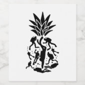 Scuba Divers Pineappel Wijn Etiket (Enkel label)