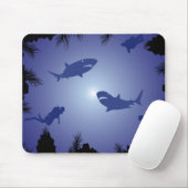Scuba Divers & Sharks Patroon Muismat (Met muis)
