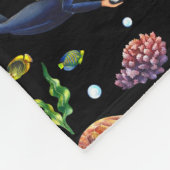 Scuba Divers Under Ocean Coral Tropical Fish Fleece Deken (Hoek)