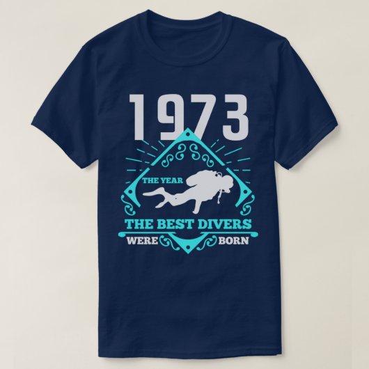 Scuba Diving 1973 Birthday Cadeau Diver Gift T-shirt (Design voorkant)