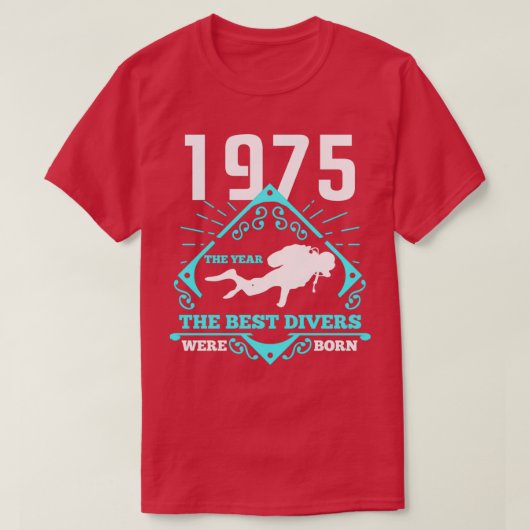 Scuba Diving 1975 Birthday Cadeau Diver Gift T-shirt (Design voorkant)