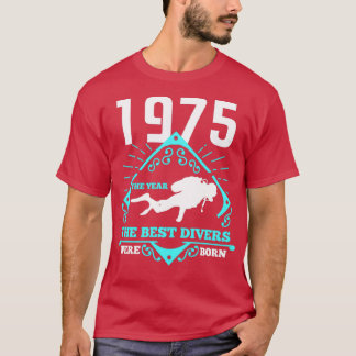 Scuba Diving 1975 Birthday Cadeau Diver Gift T-shirt