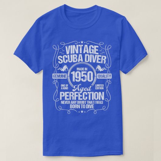 Scuba Diving Birthday Idea 1950 Scuba Diver T-shirt (Design voorkant)