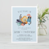 Scuba Diving Birthday Party Invitation (Staand voorkant)