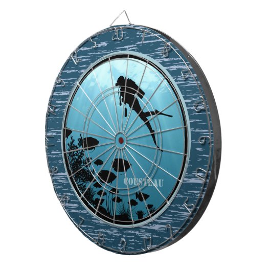 Scuba Diving Blue Zee Dartbord (Voorkant Rechts)