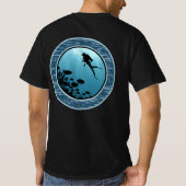 Scuba Diving Blue Zee Round Design T-shirt (Achterkant)