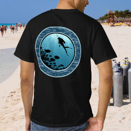 Scuba Diving Blue Zee Round Design T-shirt