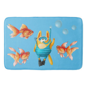 Scuba Diving Cat Badmat