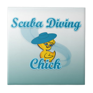 Scuba Diving Chick #3 Tegeltje