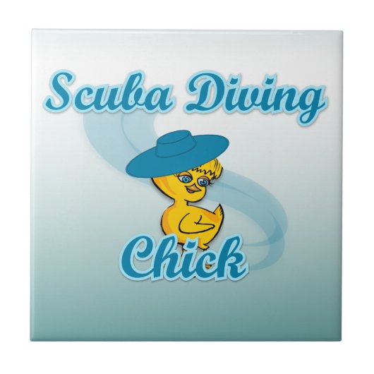 Scuba Diving Chick #3 Tegeltje (Voorkant)