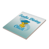 Scuba Diving Chick #3 Tegeltje (Zijkant)