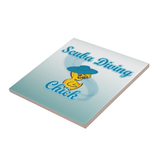 Scuba Diving Chick #3 Tegeltje (Zijkant)