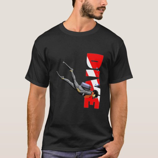 Scuba Diving Diver Down Vlag 1 T-shirt (Voorkant)