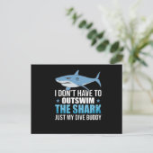 Scuba Diving Diver Shark Dive Ocean Briefkaart (Staand voorkant)