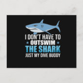 Scuba Diving Diver Shark Dive Ocean Briefkaart (Voorkant)