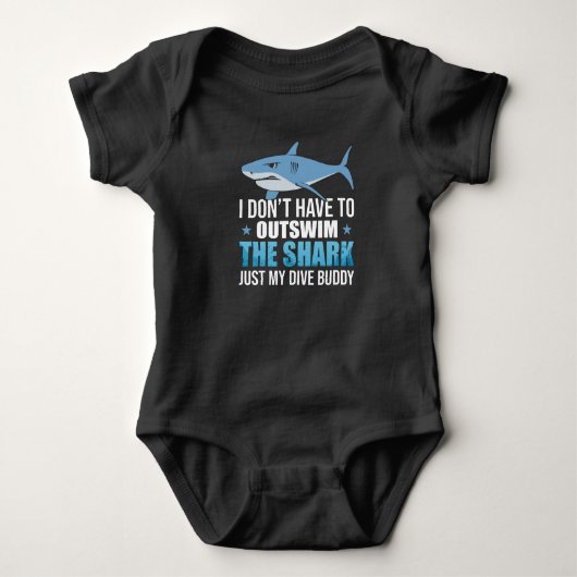 Scuba Diving Diver Shark Dive Ocean Romper (Voorkant)