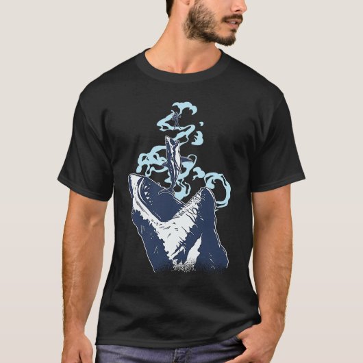 Scuba Diving Diver Shark Megalodon T-shirt (Voorkant)