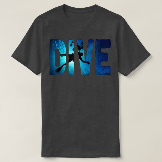 Scuba Diving Divers Shadow Deep Swim blue & black T-shirt (Design voorkant)