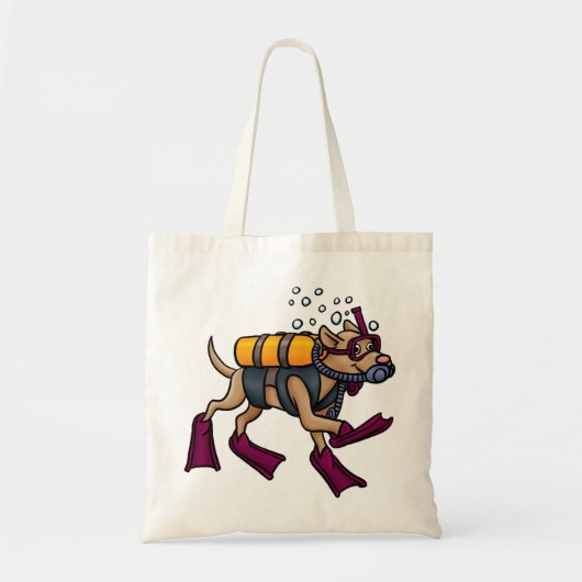 Scuba Diving Dog Canvas tas (Voorkant)