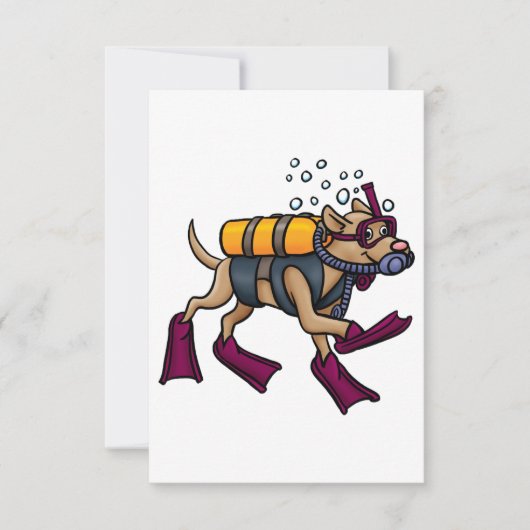 Scuba Diving Dog Invitations Kaart (Voorkant)