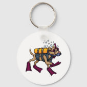 Scuba Diving Dog Sleutelhanger (Achterkant)