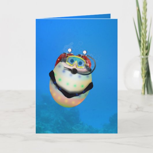 Scuba Diving Easter Egg Feestdagen Kaart (Voorkant)