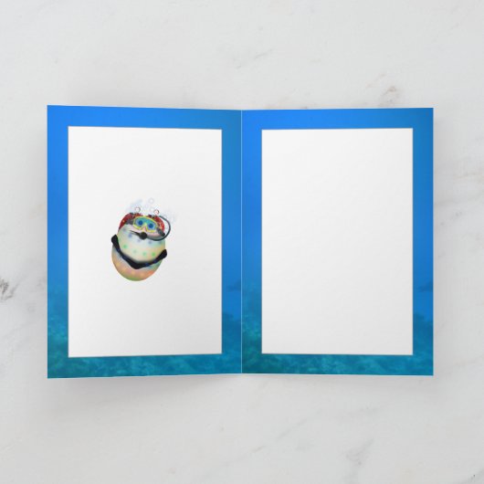 Scuba Diving Easter Egg Feestdagen Kaart (Binnen)