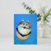 Scuba Diving Easter Egg Feestdagenkaart (Staand voorkant)