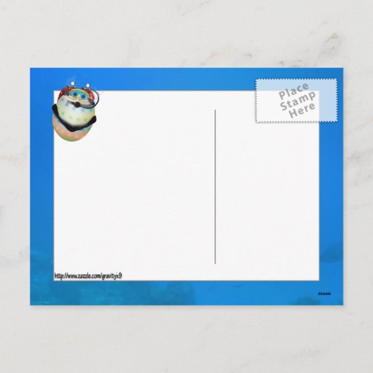 Scuba Diving Easter Egg Feestdagenkaart (Achterkant)