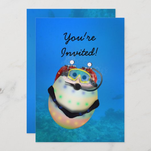 Scuba Diving Easter Egg Kaart (Voorkant / Achterkant)