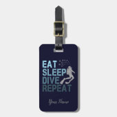 Scuba Diving Eat Sleep Dive Repeteren gezegde Bagagelabel (Voorkant verticaal)